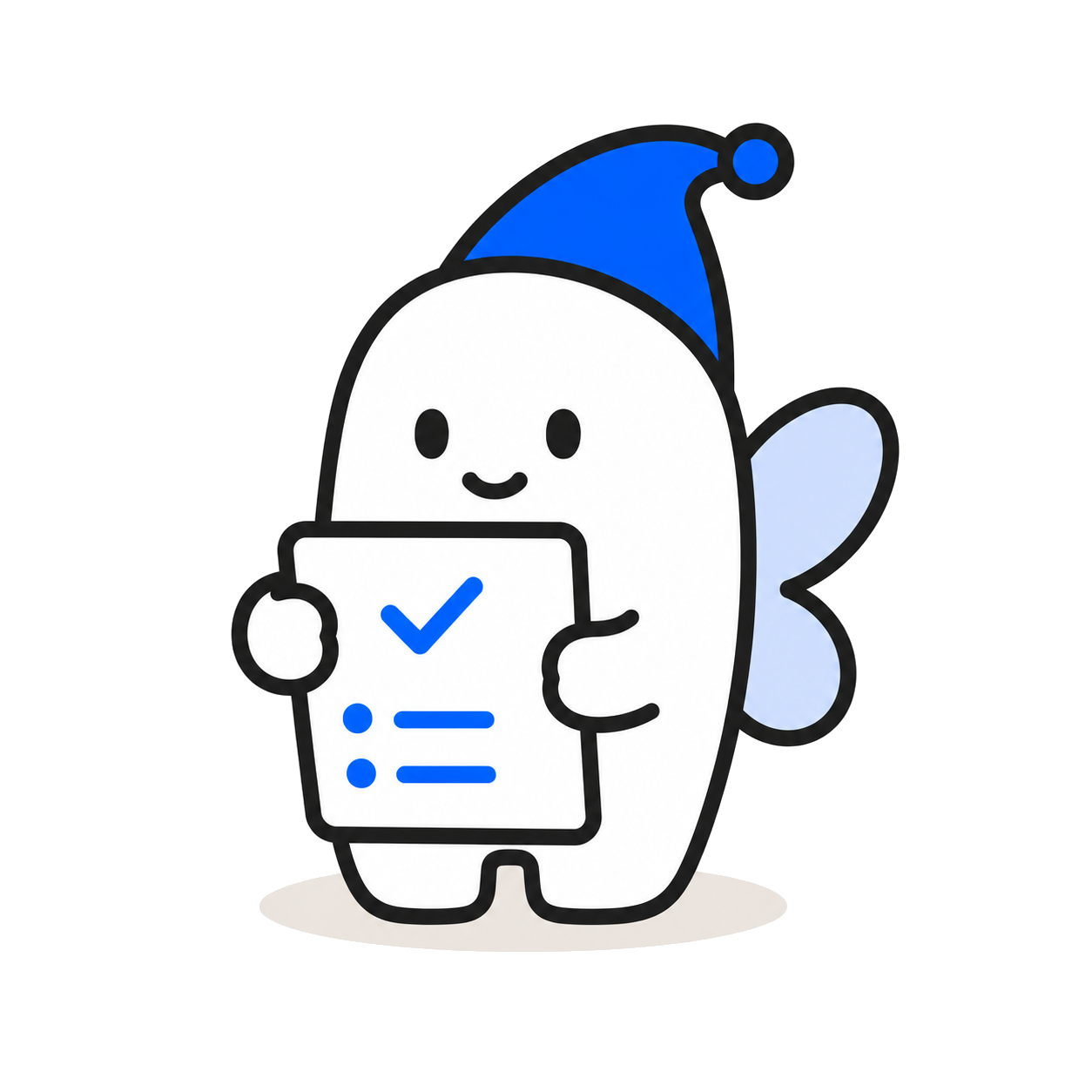 체크리스트를 든 내신요정 마스코트